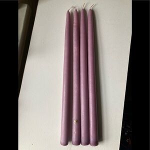 PartyLite Unscented 4 Dinner Candles 14 Inch Heather Lavender Mauve